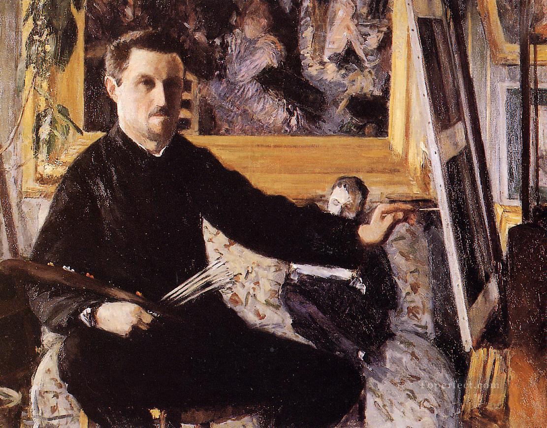 Autorretrato con caballete Gustave Caillebotte Pintura al óleo